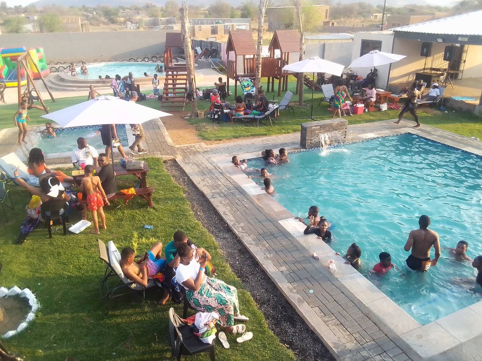 Swimming pools and braai facilities at Precious Eagle's Nest park in Moruleng
